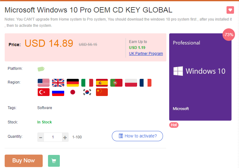 windows 10 pro key coupon