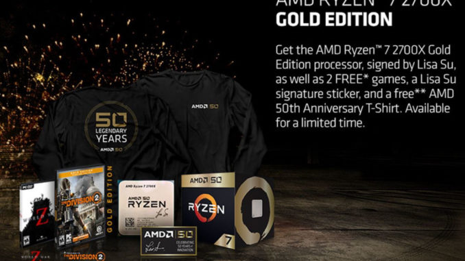 AMD 50th Anniversary Ryzen 7 2700X Gold Edition