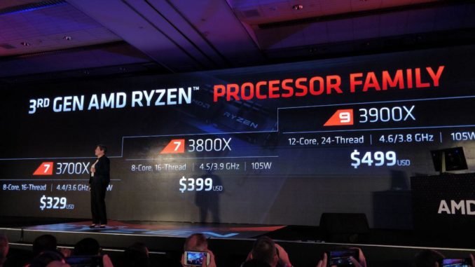 Ryzen 3000 Launch Prices Ryzen 9 3900X Ryzen 7 3800X Ryzen7 3700X