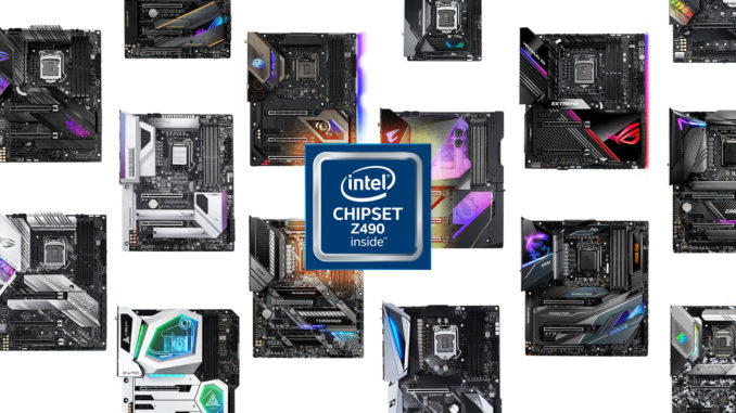 Z490 Motherboard Übersicht für Intel Comet Lake-S