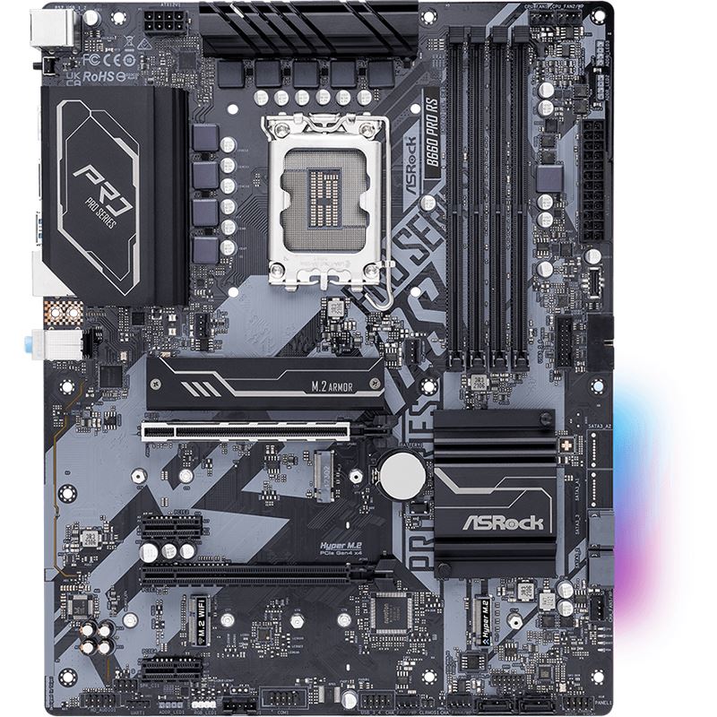 ASRock B660 Pro RS graues Motherboard für Intel Core i5-12400F