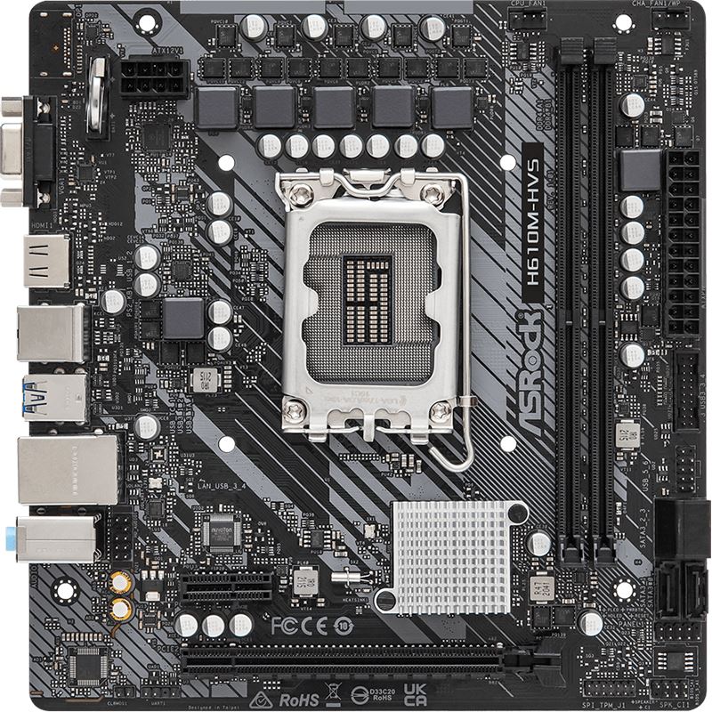 ASRock H610M-HVS graues Motherboard für Intel Alder Lake